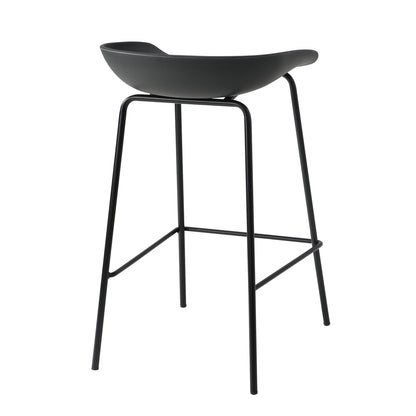 Oikiture Set of 4 Kitchen Bar Stools Metal Black-Bar Stools-PEROZ Accessories