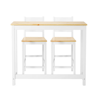 Oikiture 3PCS Bar Set Cafe Table&amp;2 Stools-Outdoor Bar Set-PEROZ Accessories