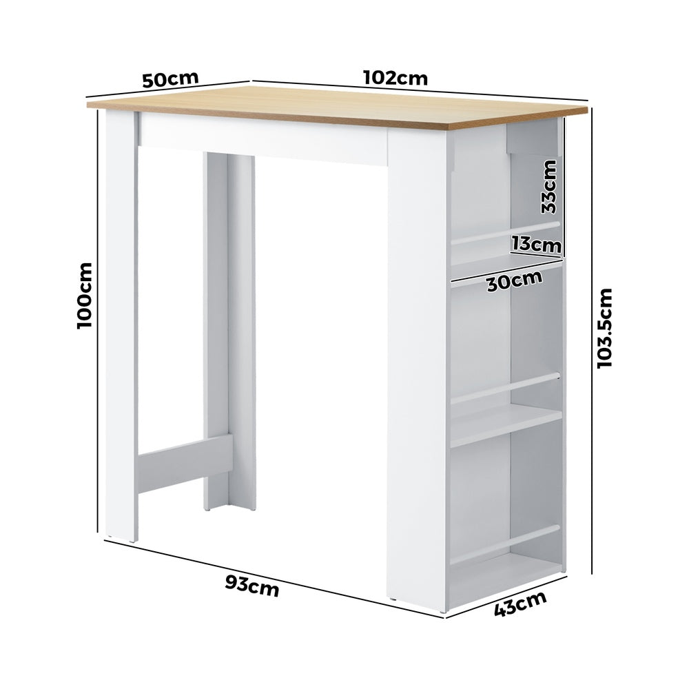 Oikiture Bar Table Dining Storage Shelf Wine Rack-Bar Tables-PEROZ Accessories