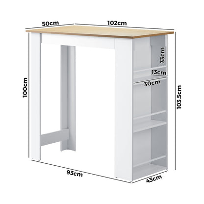 Oikiture Bar Table Dining Storage Shelf Wine Rack-Bar Tables-PEROZ Accessories