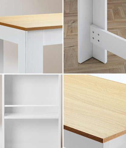 Oikiture Bar Table Dining Storage Shelf Wine Rack-Bar Tables-PEROZ Accessories