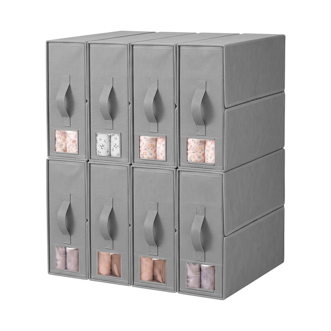 Artiss Bed Sheet Organisers Box Set 8Pcs Storage King Size Bedding Foldable Grey-Home &amp; Garden > Storage > Storage Boxes-PEROZ Accessories