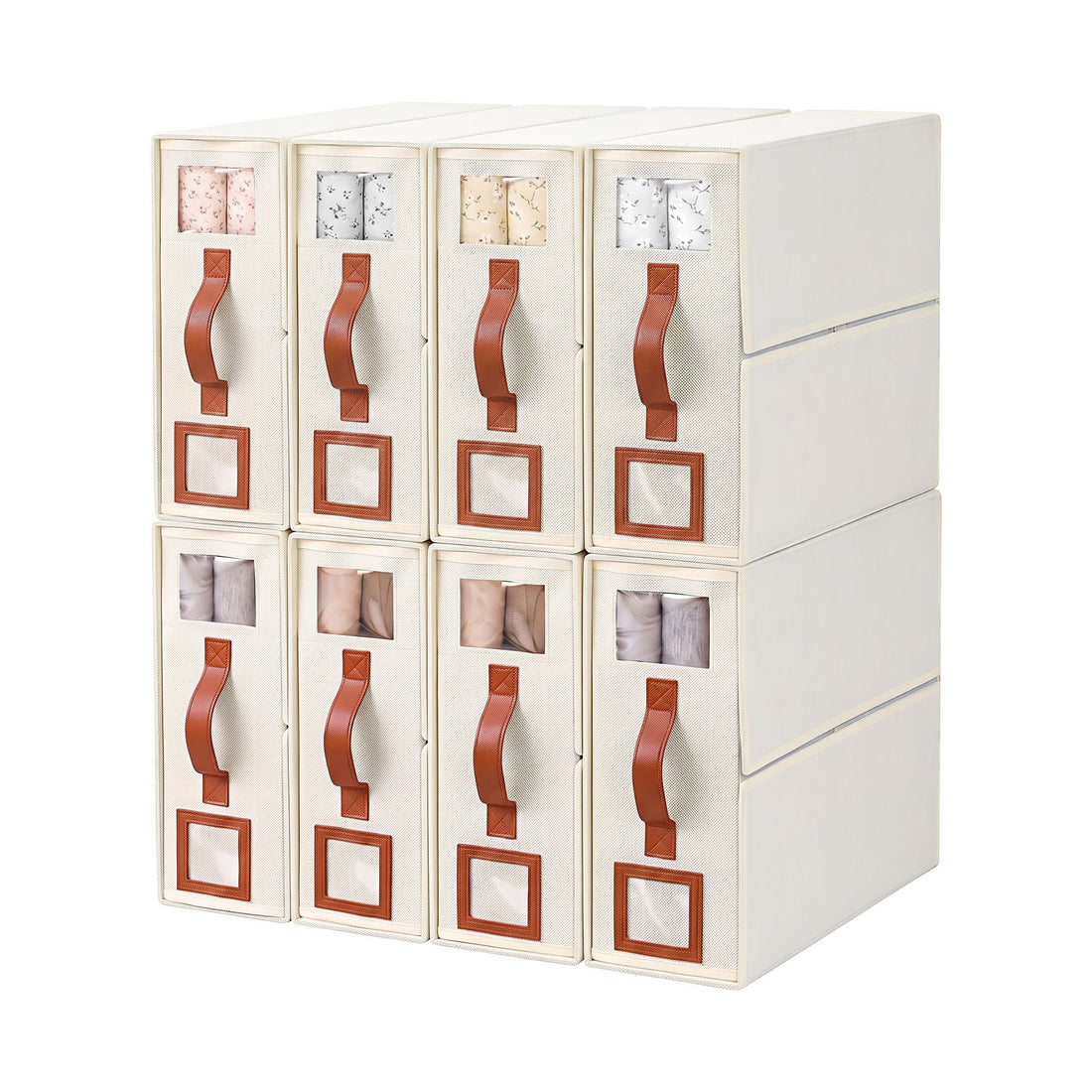 Artiss Bed Sheet Organisers Box 8Pcs Storage King Size Bedding Foldable Beige-Home &amp; Garden > Storage > Storage Boxes-PEROZ Accessories