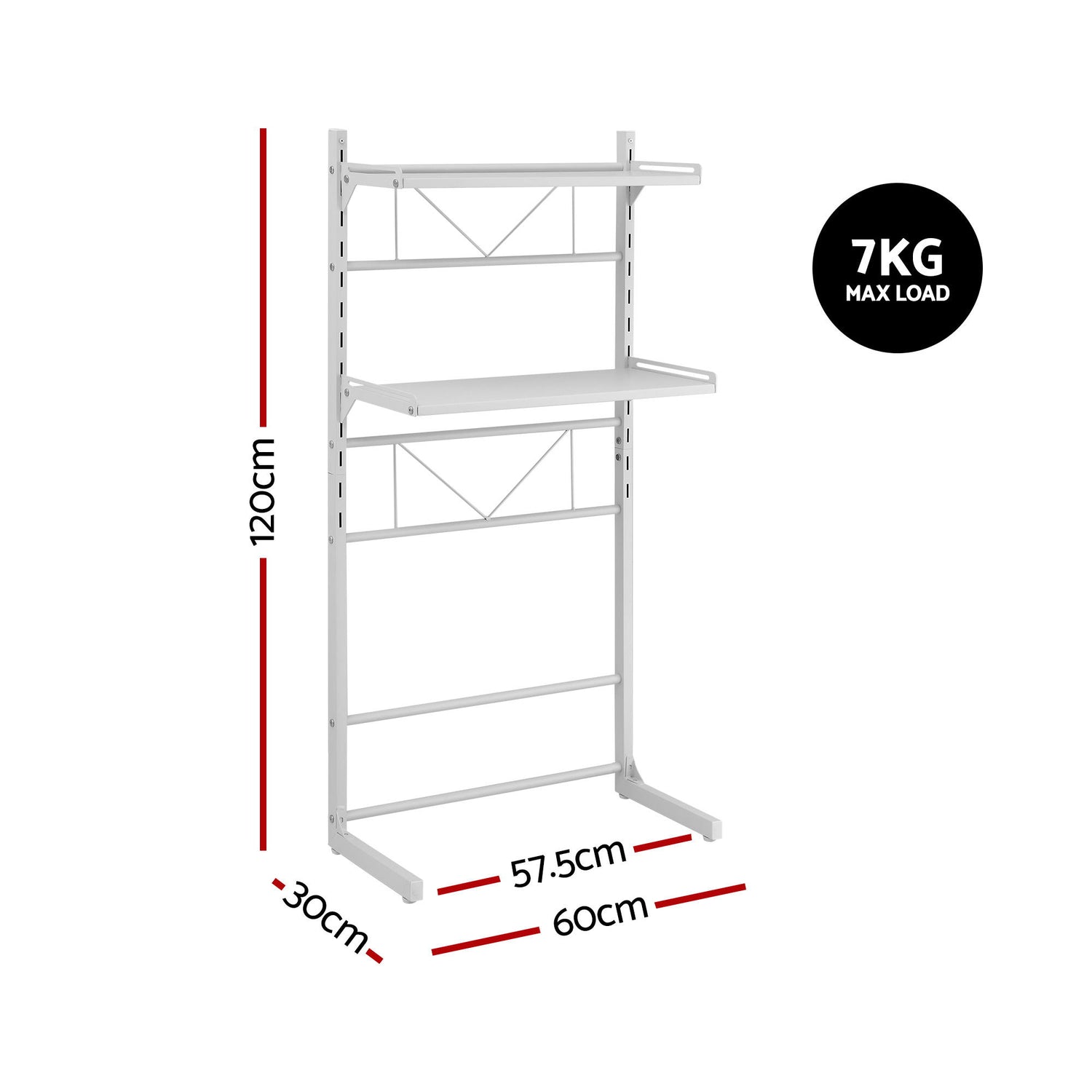 Artiss Over Toilet Bathroom Storage Shelf Rack Over Toilet 2 Tier-Furniture > Bathroom > Bathroom Cabinets, Cupboards &amp; Storage-PEROZ Accessories