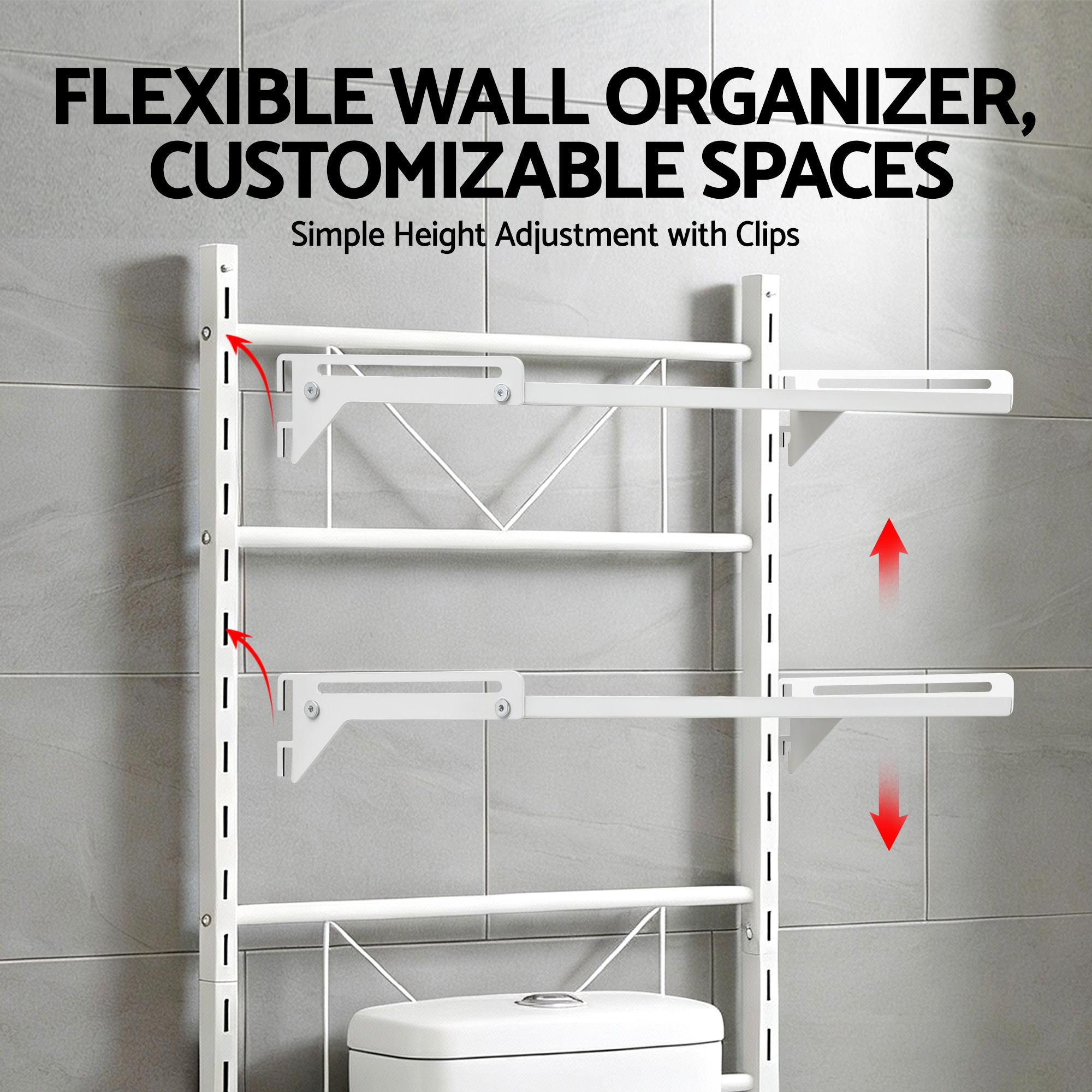 Artiss Over Toilet Bathroom Storage Shelf Rack Over Toilet 2 Tier-Furniture > Bathroom > Bathroom Cabinets, Cupboards &amp; Storage-PEROZ Accessories