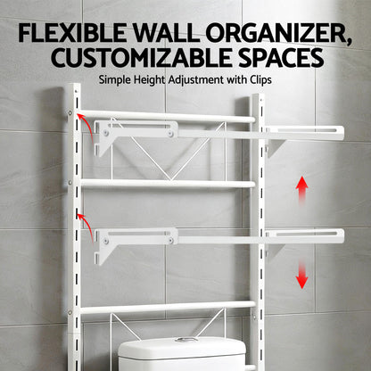 Artiss Over Toilet Bathroom Storage Shelf Rack Over Toilet 2 Tier-Furniture > Bathroom > Bathroom Cabinets, Cupboards &amp; Storage-PEROZ Accessories
