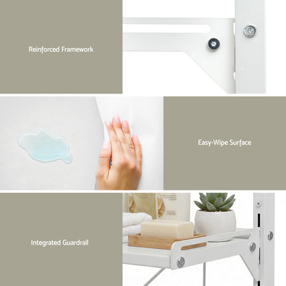 Artiss Over Toilet Bathroom Storage Shelf Rack Over Toilet 2 Tier-Furniture > Bathroom > Bathroom Cabinets, Cupboards &amp; Storage-PEROZ Accessories
