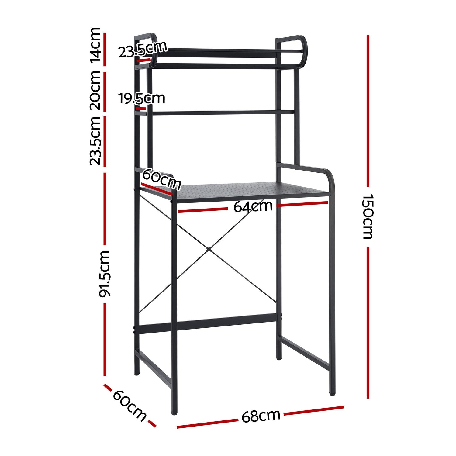 Artiss Bathroom Storage Shelf Over Washing Machine Toilet 3 Tier-Furniture > Bathroom > Bathroom Cabinets, Cupboards &amp; Storage-PEROZ Accessories