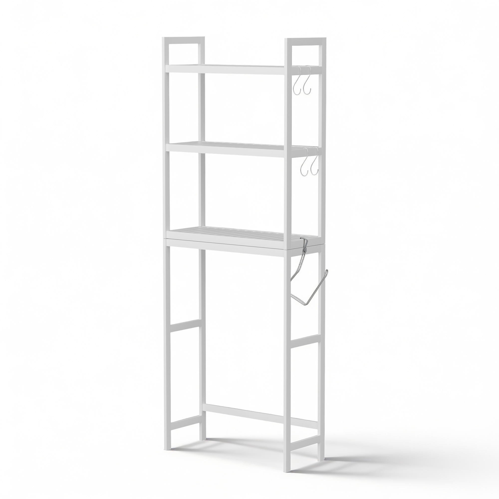 Artiss Over Toilet Storage Bathroom Rack Space Saving 3 Tier Organiser White-Furniture > Bathroom > Bathroom Cabinets, Cupboards &amp; Storage-PEROZ Accessories