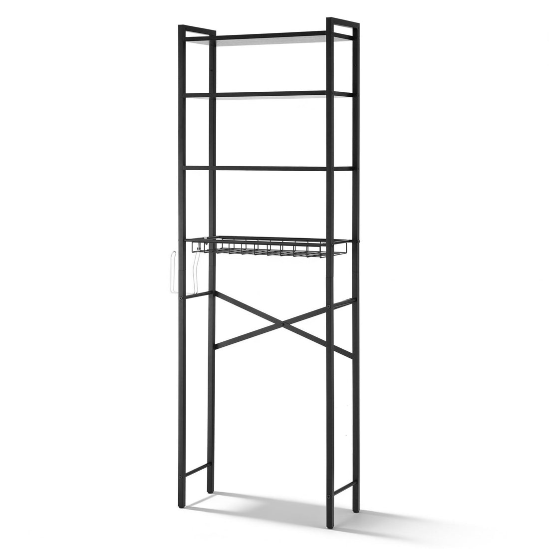 Artiss Over Toilet Bathroom Storage Rack Space Saving 4 Tier Organiser White-Furniture > Bathroom > Bathroom Cabinets, Cupboards &amp; Storage-PEROZ Accessories