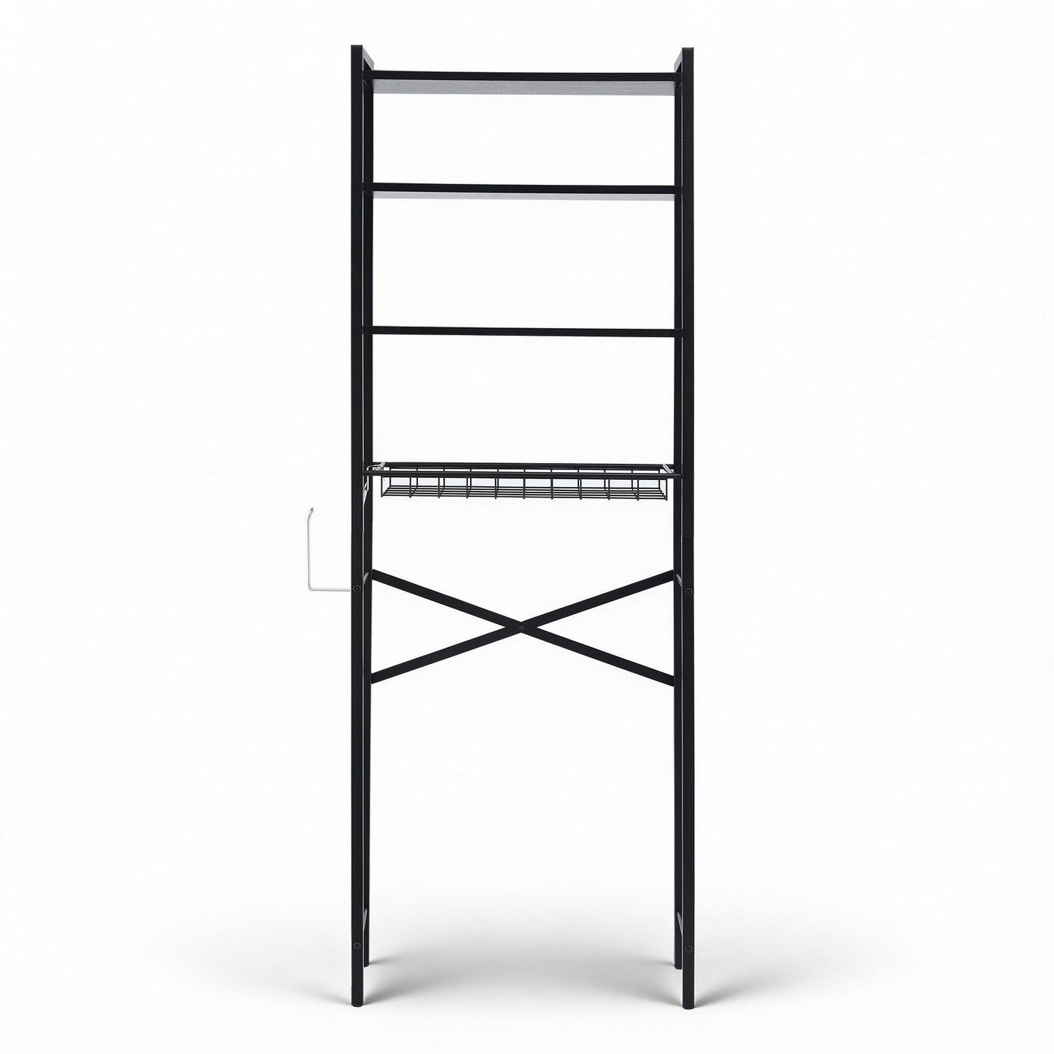 Artiss Over Toilet Bathroom Storage Rack Space Saving 4 Tier Organiser White-Furniture > Bathroom > Bathroom Cabinets, Cupboards &amp; Storage-PEROZ Accessories