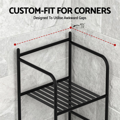 Artiss 5 Tier Floor Standing Corner Shower Caddy Bathroom Organizer Black-Furniture > Bathroom > Bathroom Cabinets, Cupboards &amp; Storage-PEROZ Accessories