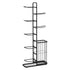 Everfit Ball Storage Rack Sports Equipment Organizer 7-Tier with Basket for Garage Gym Black-Tools > Tools Storage > Wall Storage Racks-PEROZ Accessories