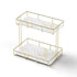 Artiss Bathroom Storage Rack 2 Tier Corner Organiser Gold Marble Look-Furniture > Bathroom > Bathroom Cabinets, Cupboards & Storage-PEROZ Accessories