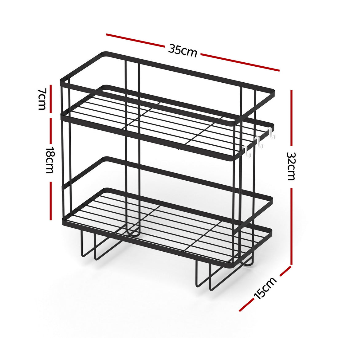 Artiss Over Toilet Storage Rack Bathroom Shelf Organizer 2 Tier-Furniture > Bathroom > Bathroom Cabinets, Cupboards &amp; Storage-PEROZ Accessories