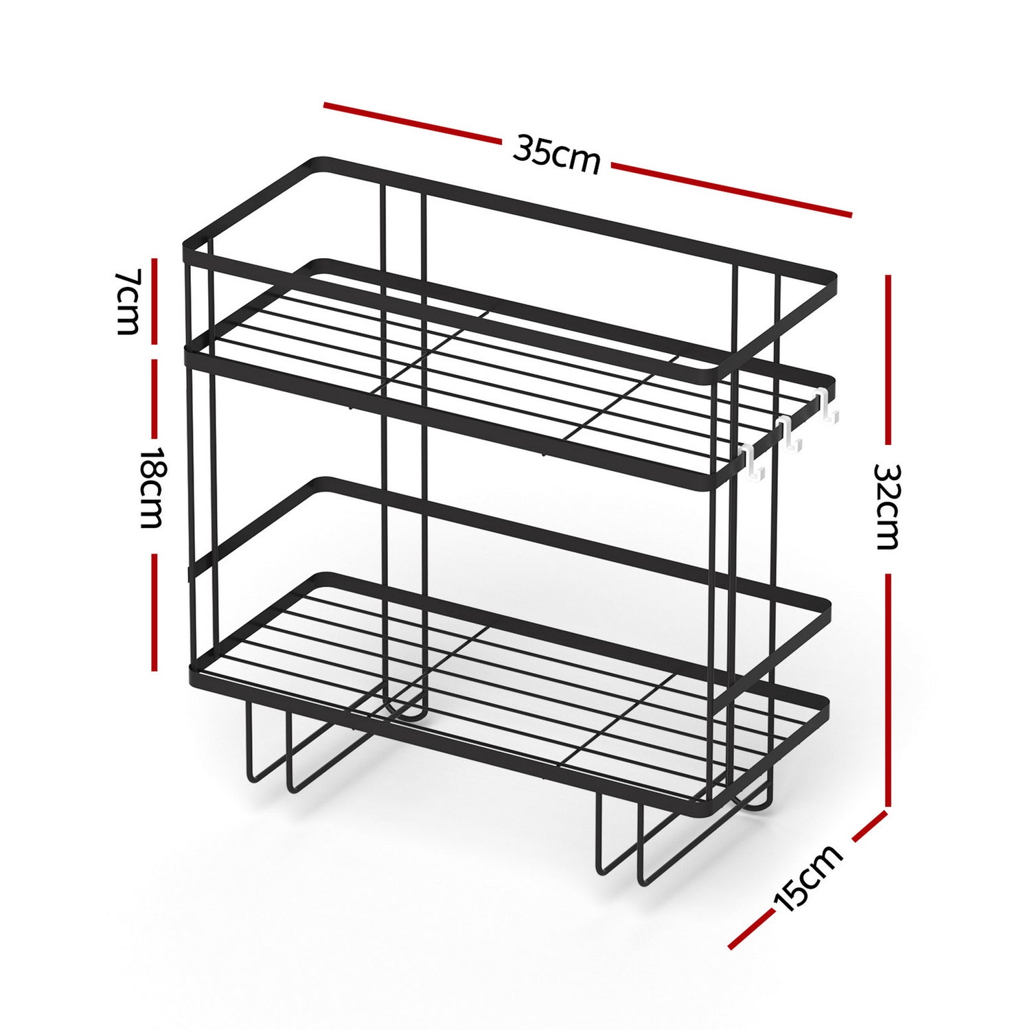 Artiss Over Toilet Storage Rack Bathroom Shelf Organizer 2 Tier-Furniture > Bathroom > Bathroom Cabinets, Cupboards &amp; Storage-PEROZ Accessories
