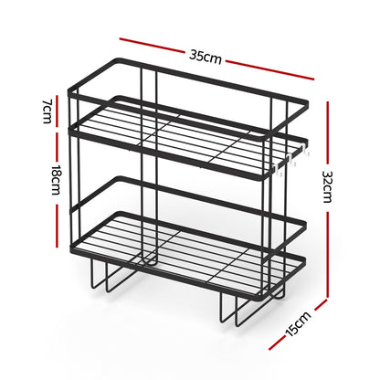 Artiss Over Toilet Storage Rack Bathroom Shelf Organizer 2 Tier-Furniture > Bathroom > Bathroom Cabinets, Cupboards &amp; Storage-PEROZ Accessories