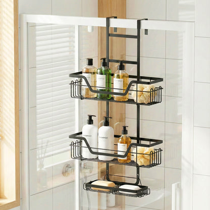 Artiss 3 Tier Over The Door Shower Caddy Hanging Bathroom Storage Organizer-Furniture > Bathroom > Bathroom Cabinets, Cupboards &amp; Storage-PEROZ Accessories