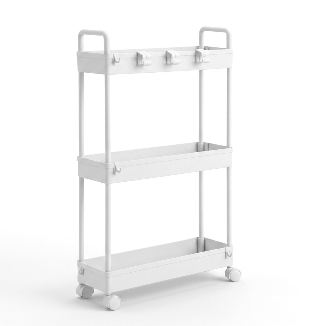 Artiss 3 Tier Slim Storage Trolley Narrow Utility Organiser Rack White-Furniture > Dining > Kitchen &amp; Dining Trolleys-PEROZ Accessories