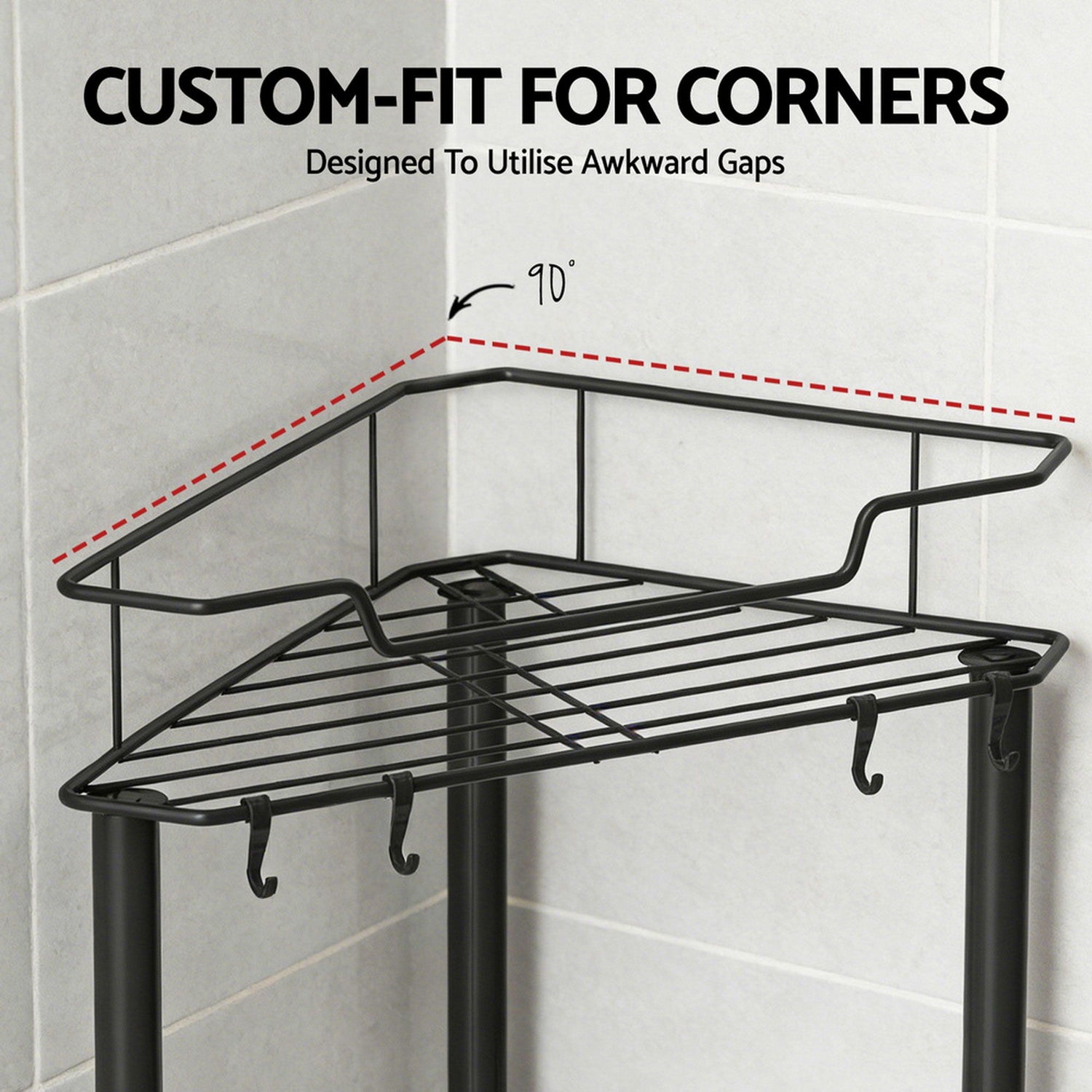 Artiss 2x Floor Standing Shower Caddy 4 Tier Rustproof Bathroom Storage