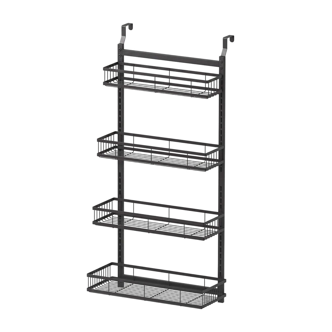 Artiss Over Door Bathroom Rack Hanging Organiser 4 Tier No Drill 91cm Black-Furniture > Bathroom > Bathroom Cabinets, Cupboards &amp; Storage-PEROZ Accessories