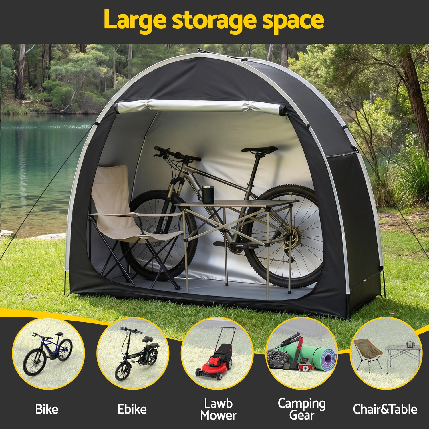 Giantz Bike Storage Tent Waterproof Outdoor UV Protection Shelter w/ Large Space-Home &amp; Garden > Travel > Duffel Bags-PEROZ Accessories