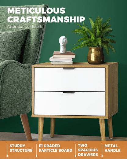 Oikiture Bedside Tables Set of 2 Side Table-Bedside Table-PEROZ Accessories
