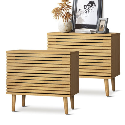 Oikiture Bedside Tables Set of 2 Nightstand-Bedside Table-PEROZ Accessories