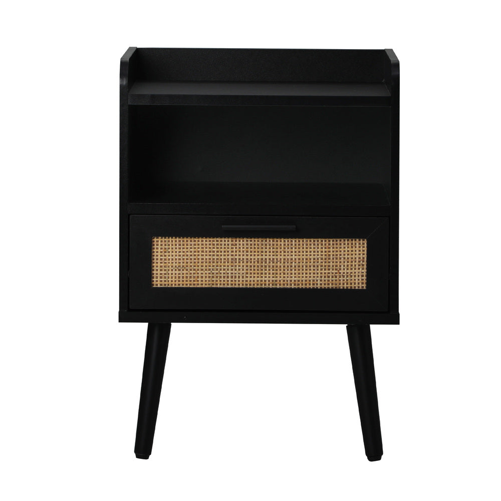 Oikiture 2X Bedside Table Drawer Side Table Rattan-BedSide Tabless-PEROZ Accessories