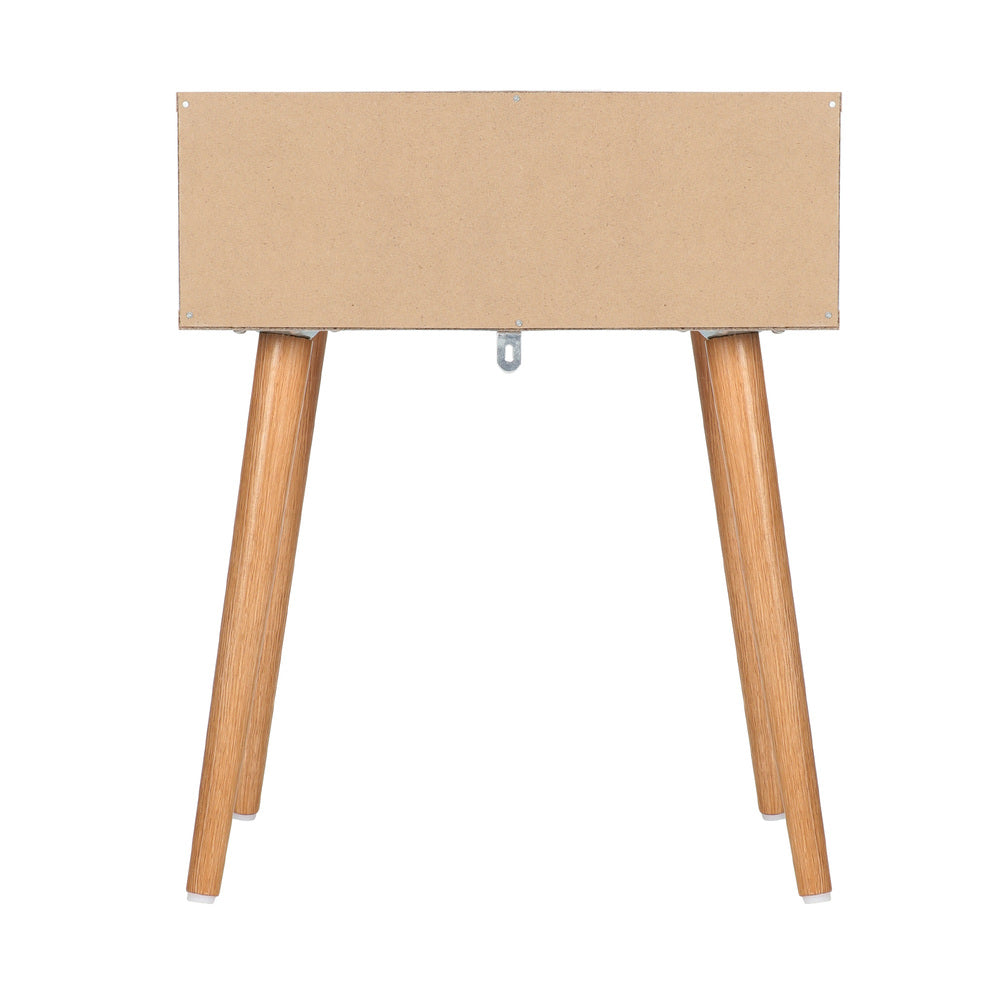 Oikiture Bedside Tables Set of 2 Rattan-Bedside Table-PEROZ Accessories