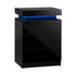 Oikiture Bedside Tables Set of 2 LED Nightstand Black-Bedside Table-PEROZ Accessories