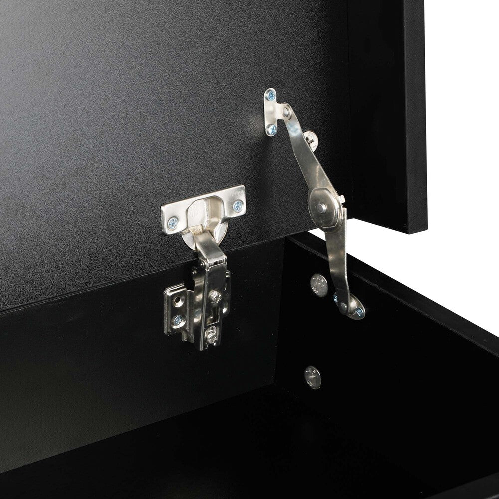 Oikiture Bedside Tables Set of 2 LED Nightstand Black-Bedside Table-PEROZ Accessories