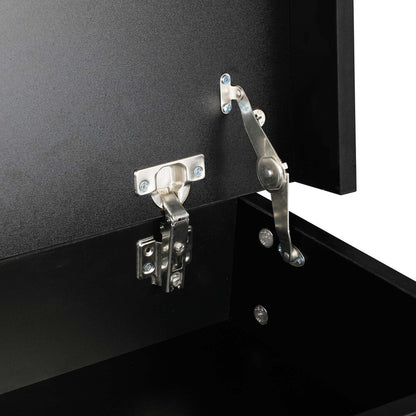 Oikiture Bedside Tables Set of 2 LED Nightstand Black-Bedside Table-PEROZ Accessories