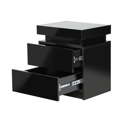 Oikiture Bedside Tables Set of 2 LED Nightstand Side Table-Bedside Table-PEROZ Accessories