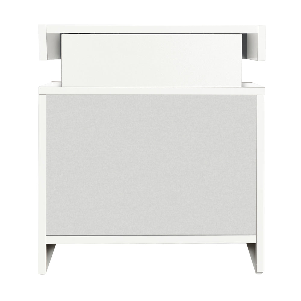 Oikiture Bedside Tables Set of 2 LED White-Bedside Table-PEROZ Accessories