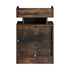 Oikiture LED Bedside Table USB Charging Station Brown-Bedside Table-PEROZ Accessories