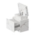 Oikiture Bedside Table 2 Drawers LED Nightstand Marble Effect White-Bedside Table-PEROZ Accessories