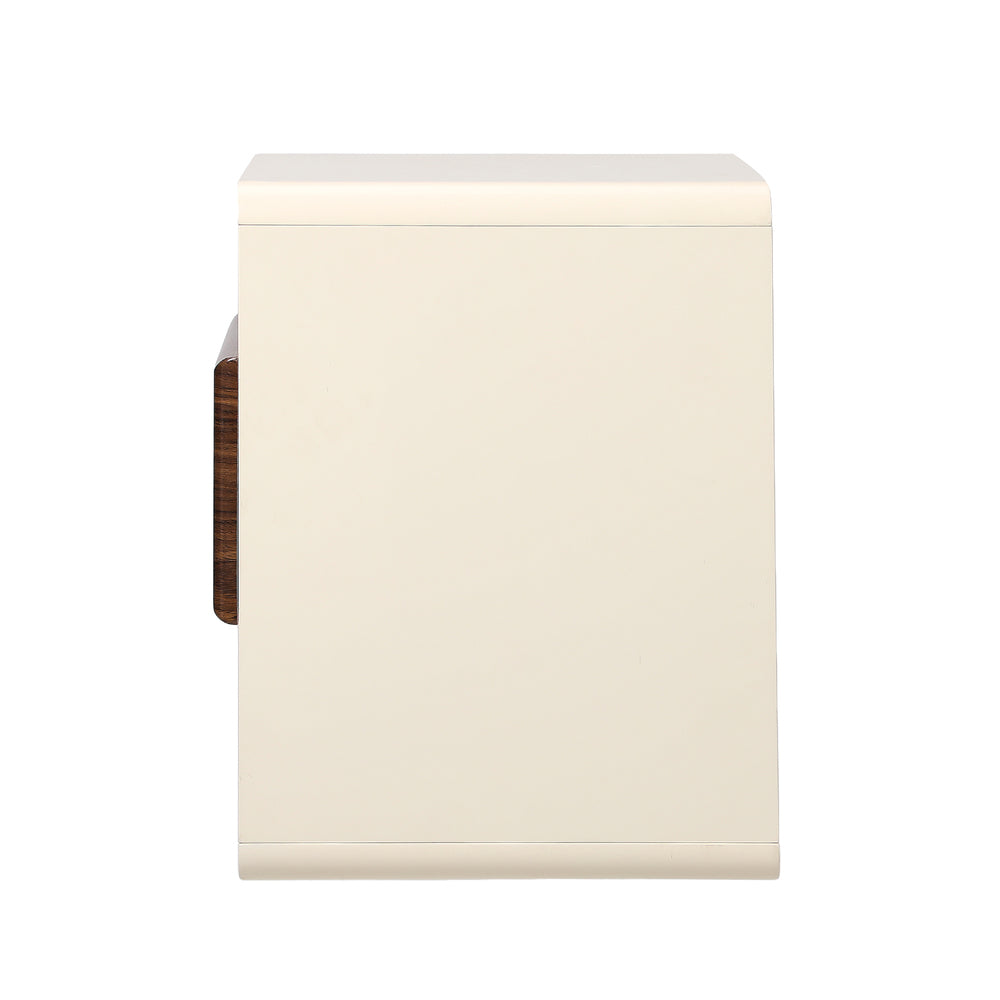 Oikiture Bedside Table With Drawer Open Shelves Retro-Modern-Bedside Table-PEROZ Accessories