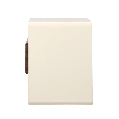 Oikiture Bedside Table With Drawer Open Shelves Retro-Modern-Bedside Table-PEROZ Accessories