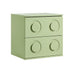 Oikiture Bedside Table 2 Drawers Nightstand Side Storage Cabinet Green-Bedside Table-PEROZ Accessories