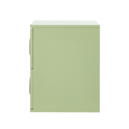 Oikiture Bedside Table 2 Drawers Nightstand Side Storage Cabinet Green-Bedside Table-PEROZ Accessories