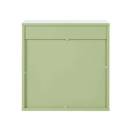 Oikiture Bedside Table 2 Drawers Nightstand Side Storage Cabinet Green-Bedside Table-PEROZ Accessories