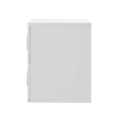 Oikiture Bedside Table 2 Drawers Nightstand Side Storage Cabinet White-Bedside Table-PEROZ Accessories