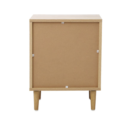 Oikiture Bedside Table Nightstand Bedroom Storage Cabinet Natural-Bedside Table-PEROZ Accessories