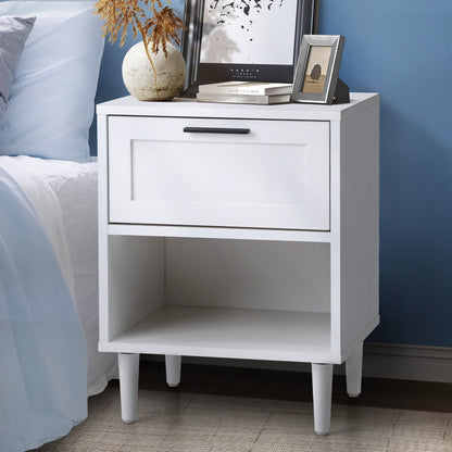 Oikiture Bedside Table Nightstand Bedroom Storage Cabinet White-Bedside Table-PEROZ Accessories