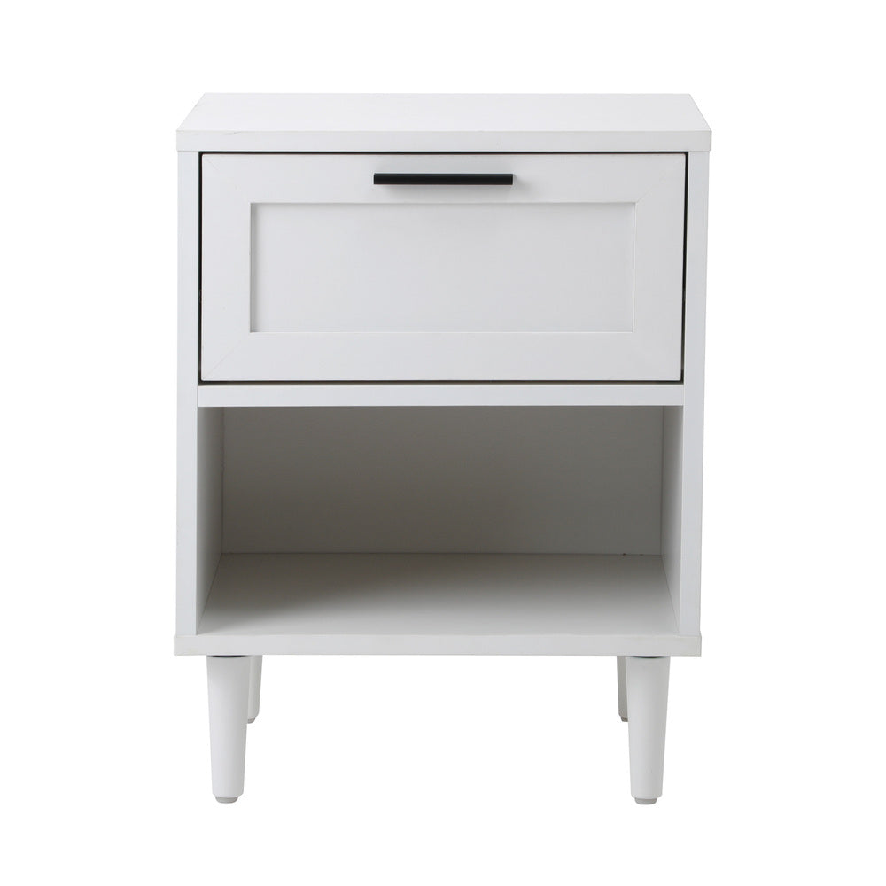 Oikiture Bedside Table Nightstand Bedroom Storage Cabinet White-Bedside Table-PEROZ Accessories