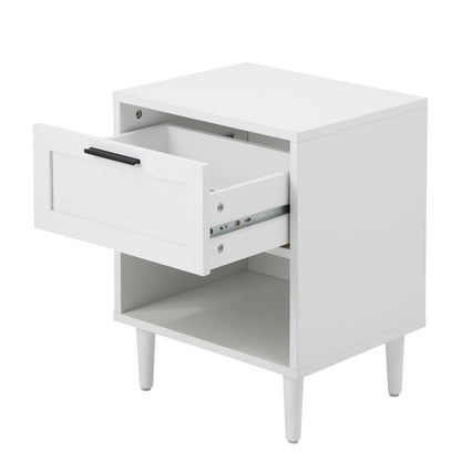 Oikiture Bedside Table Nightstand Bedroom Storage Cabinet White-Bedside Table-PEROZ Accessories