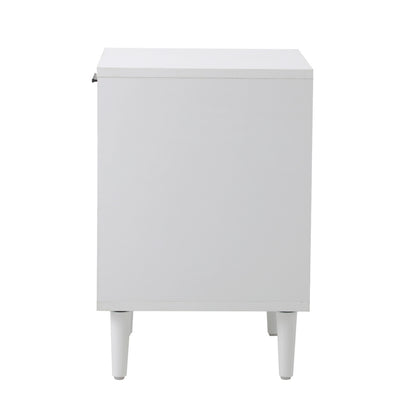 Oikiture Bedside Table Nightstand Bedroom Storage Cabinet White-Bedside Table-PEROZ Accessories