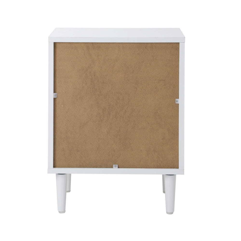 Oikiture Bedside Table Nightstand Bedroom Storage Cabinet White-Bedside Table-PEROZ Accessories