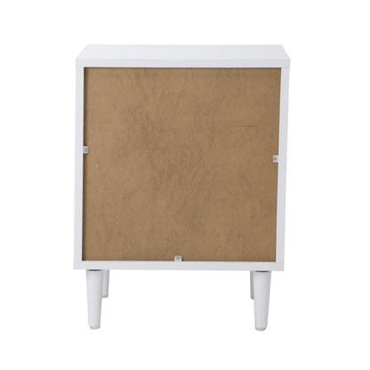 Oikiture Bedside Table Nightstand 2 Drwers White-Bedside Table-PEROZ Accessories